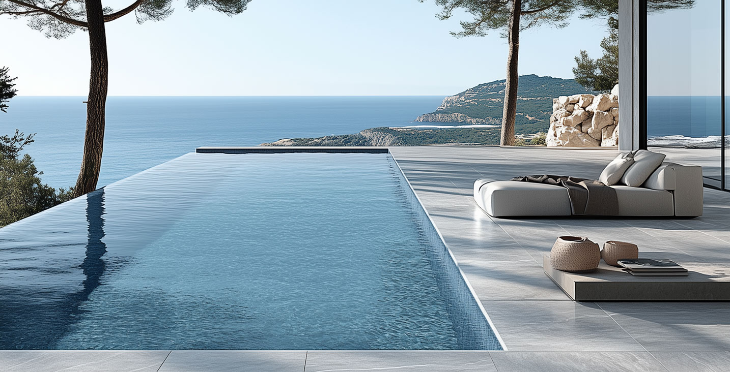 Alberca con vista al mar